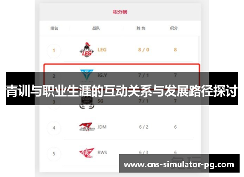 青训与职业生涯的互动关系与发展路径探讨